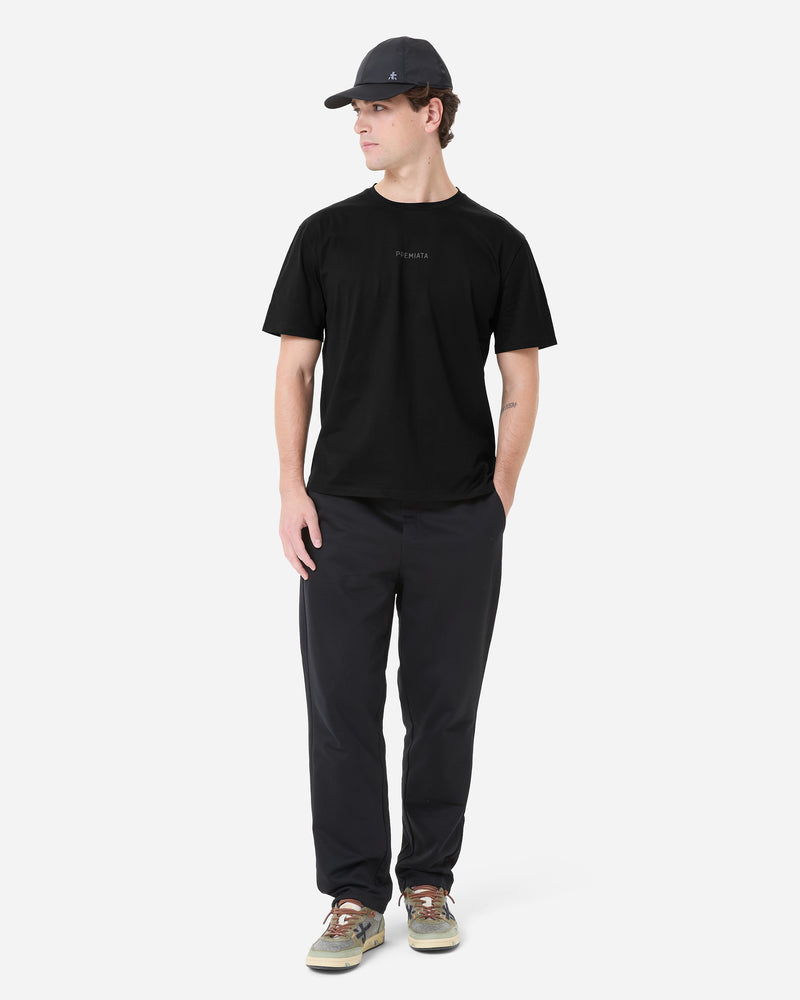 T-shirt nera in jersey