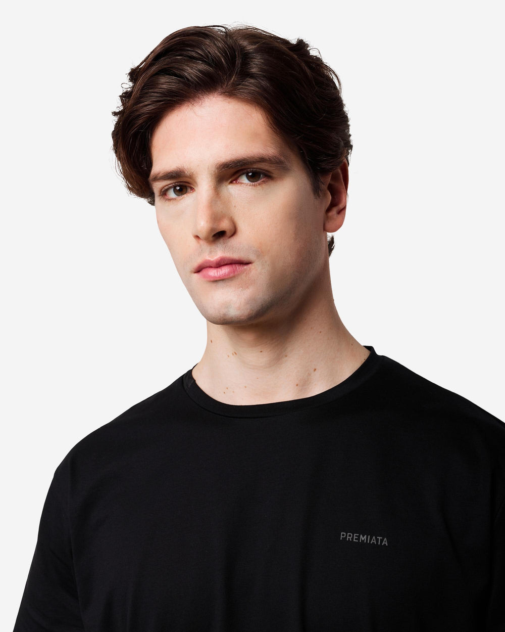 Cotton T-shirt with nylon detail