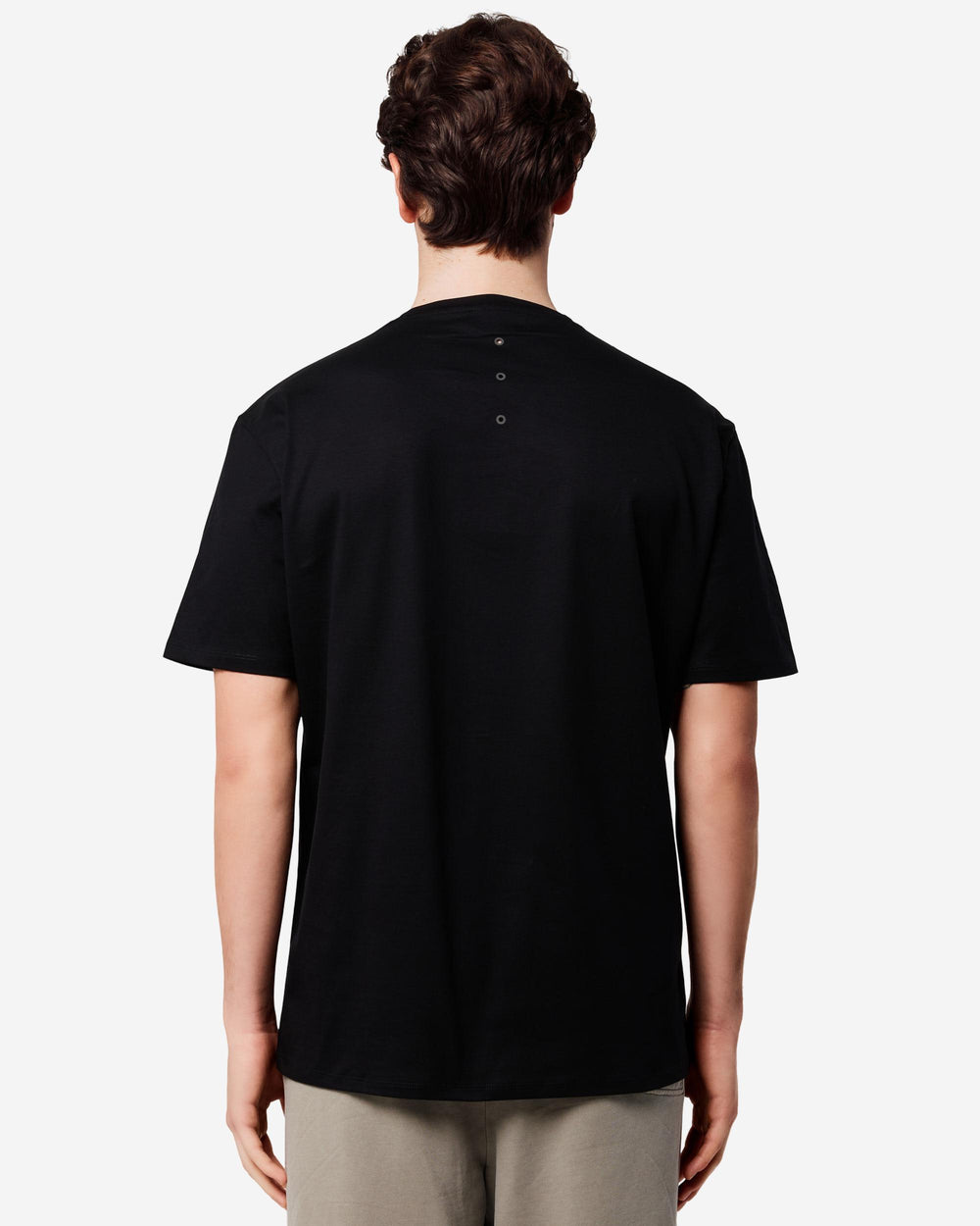 Cotton T-shirt with nylon detail