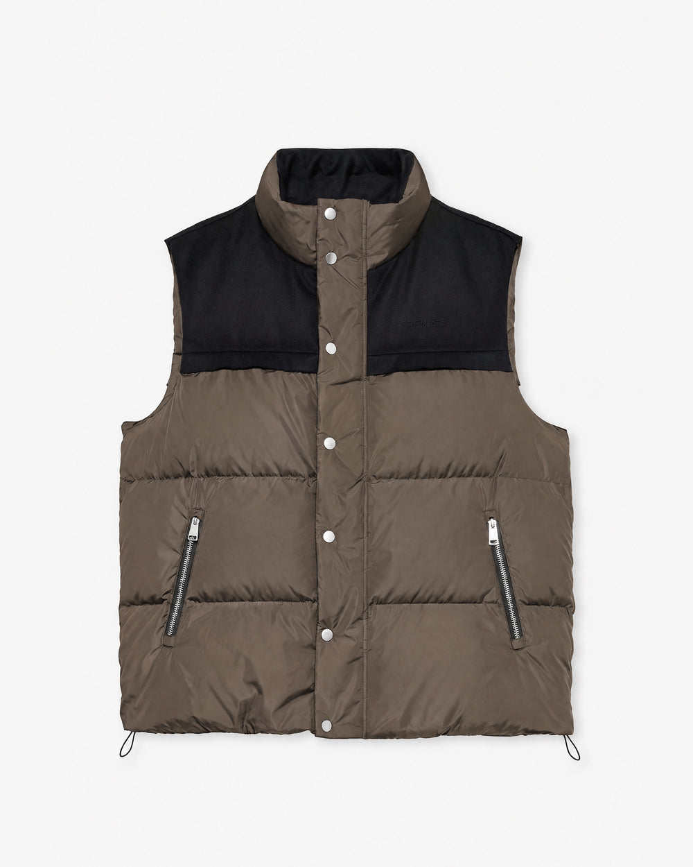 Padded Nylon Vest in Mud