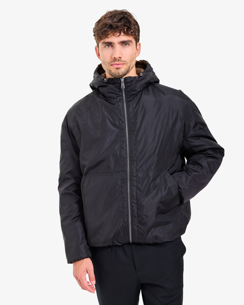 Reversible Hooded Jacket - Black