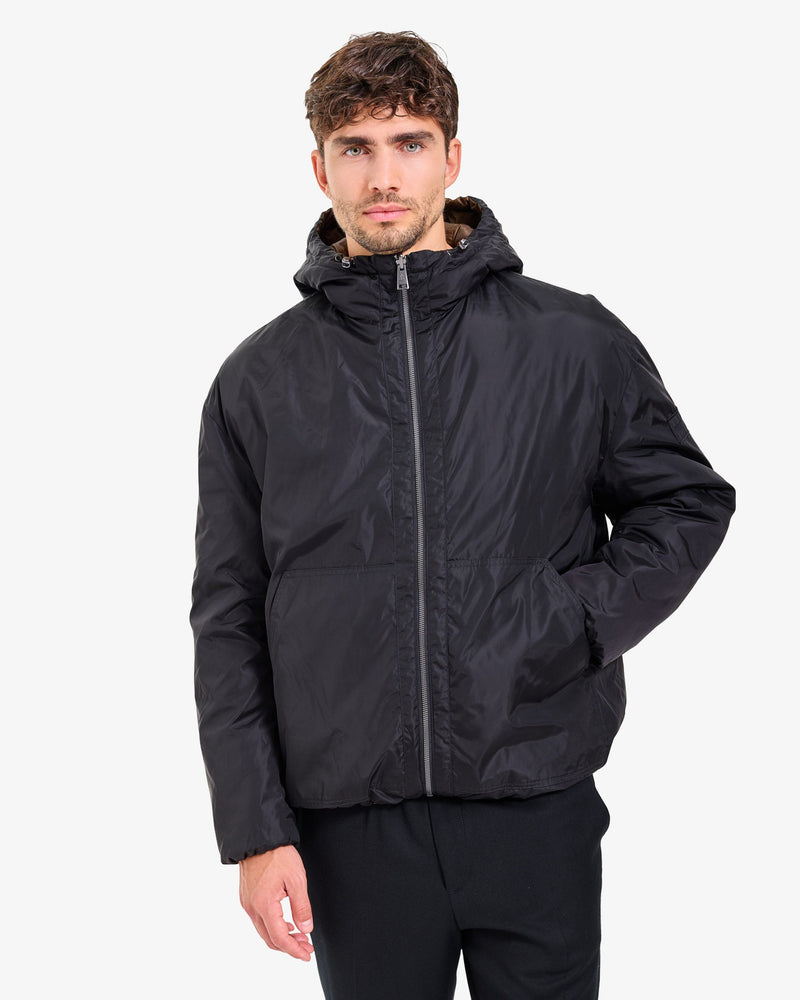 Reversible Hooded Jacket - Black