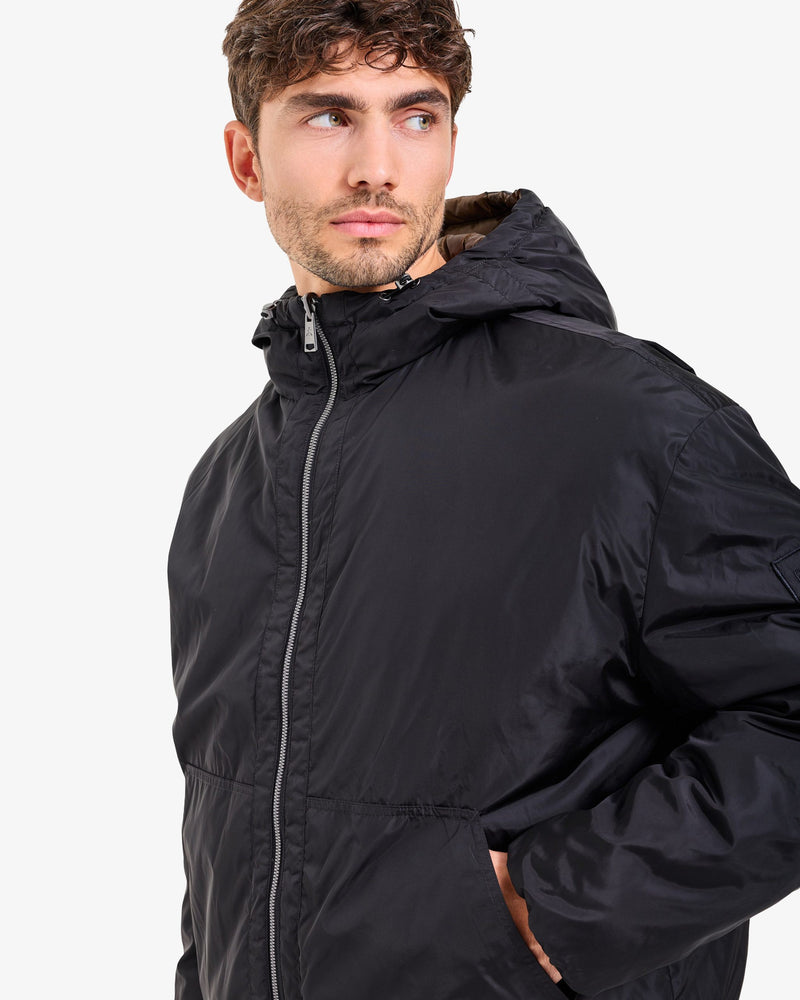 Reversible Hooded Jacket - Black