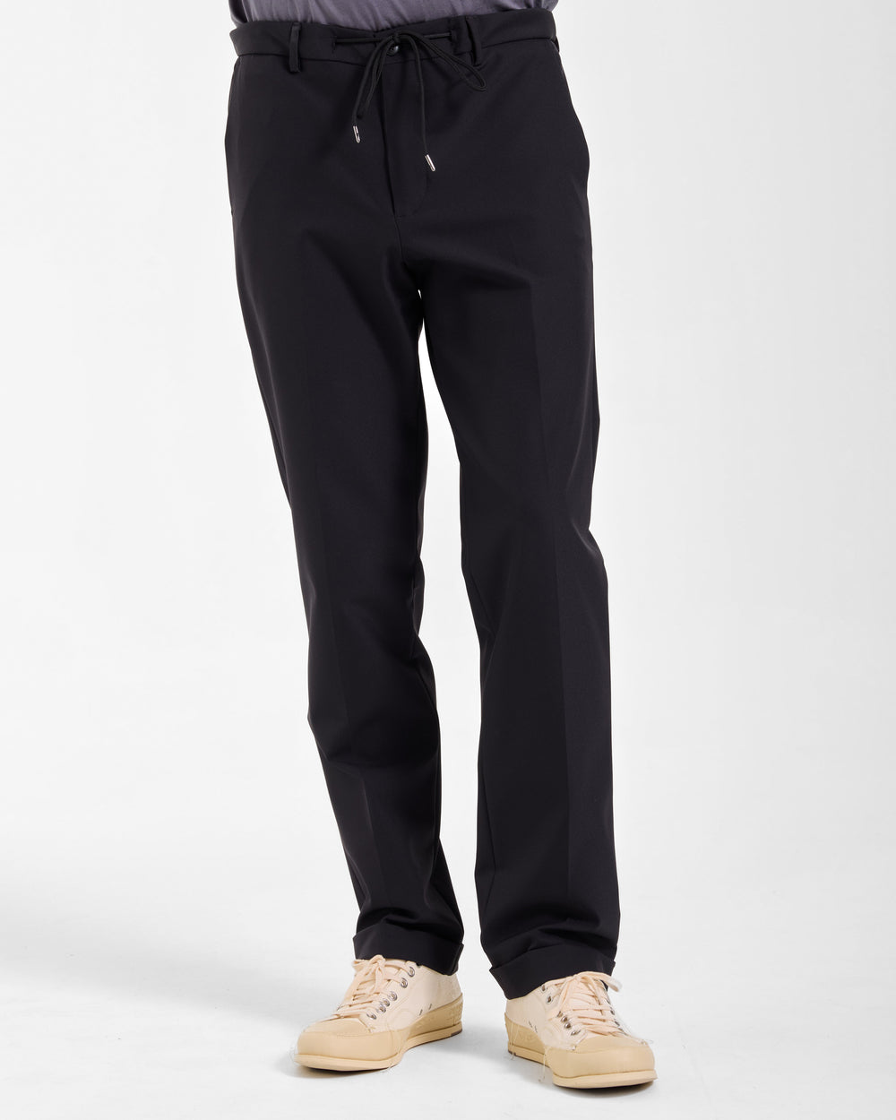 Black Technical Wool Pants