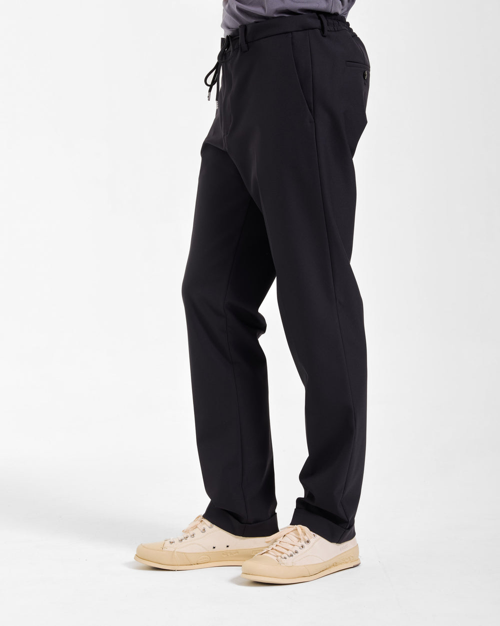 Black Technical Wool Pants