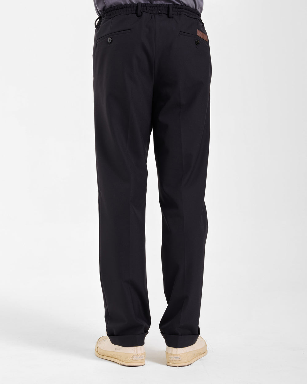 Black Technical Wool Pants