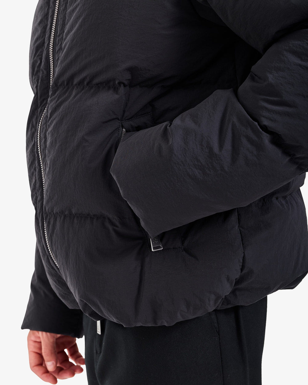 Reversible Hooded Down Jacket - Black