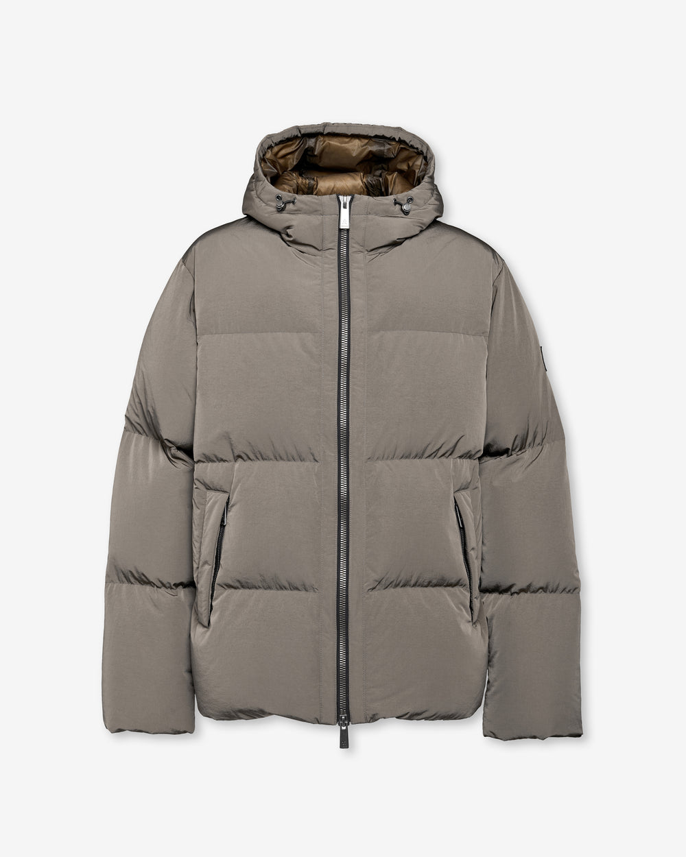 Reversible Hooded Down Jacket - Mud