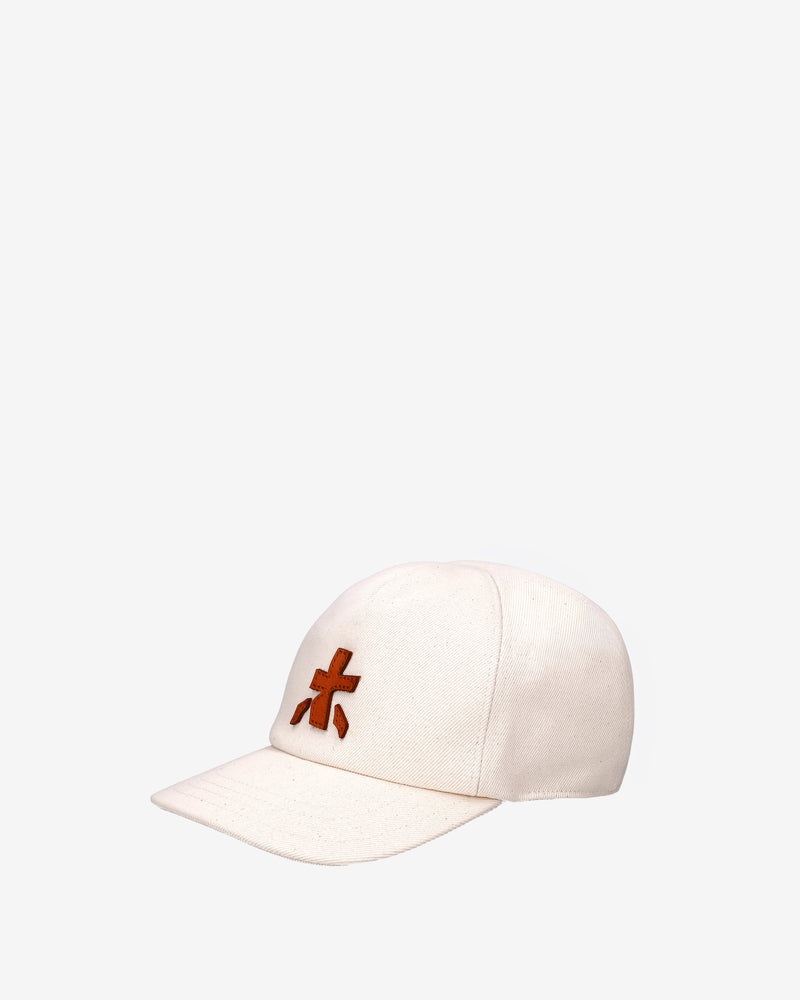 Baseball cap with leather logo