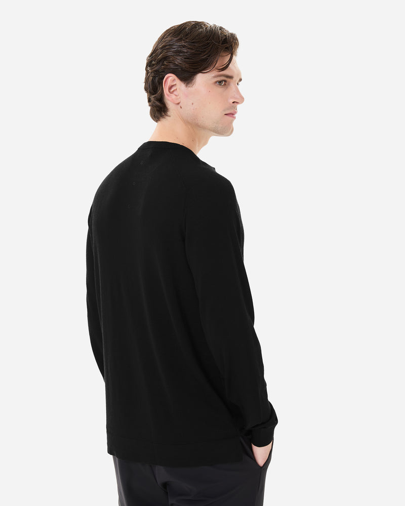 Maglia girocollo in lana e seta