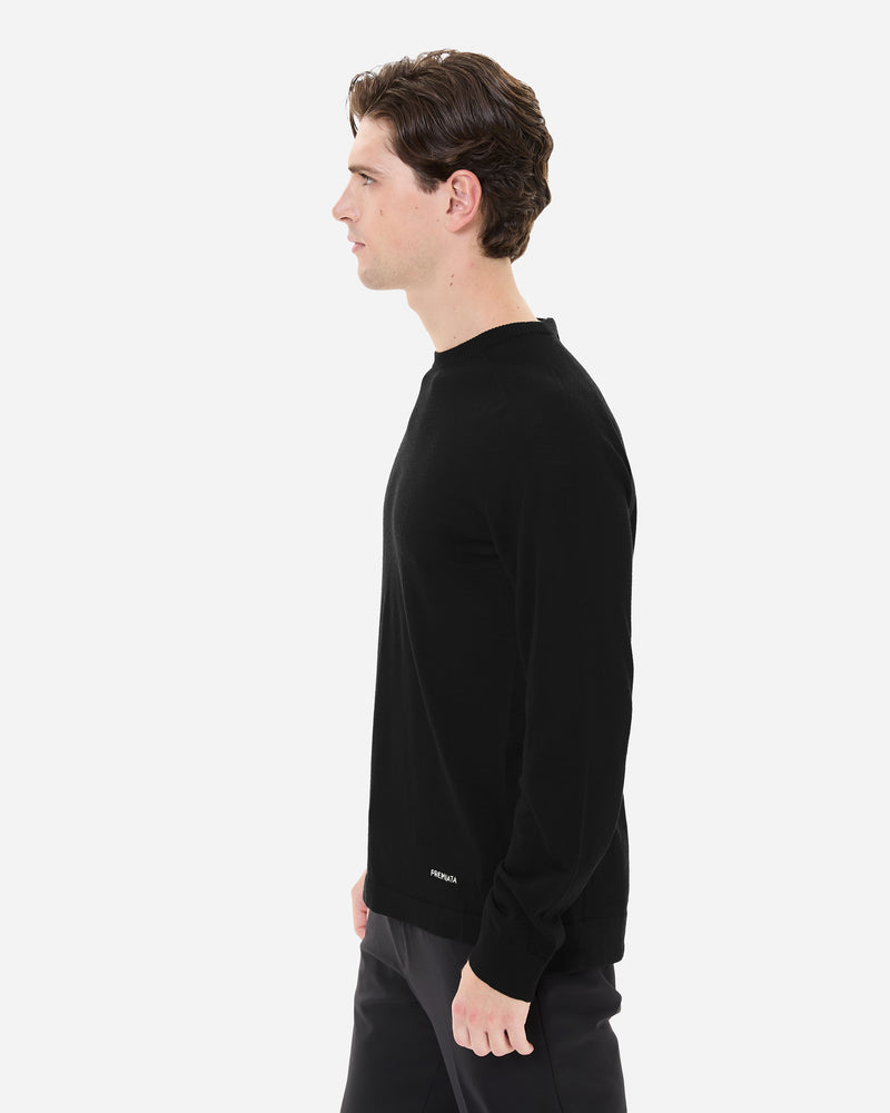 Maglia girocollo in lana e seta