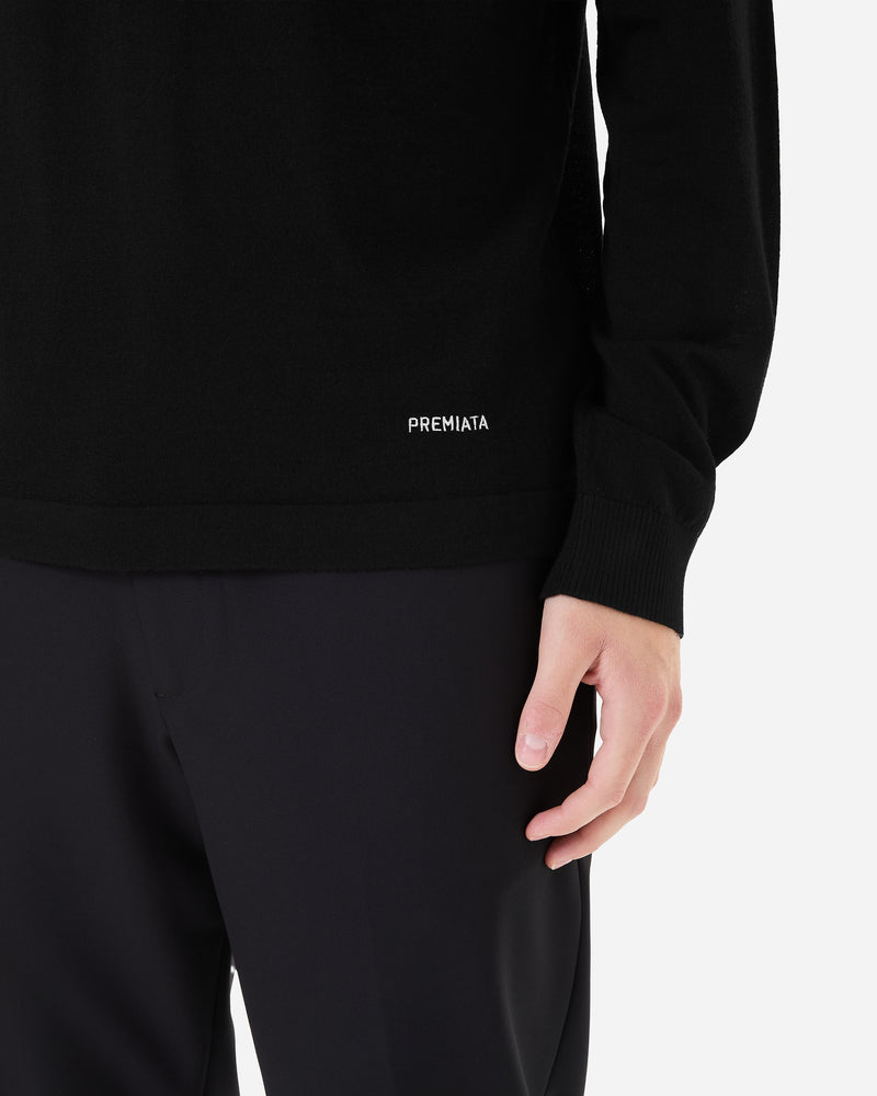 Maglia girocollo in lana e seta