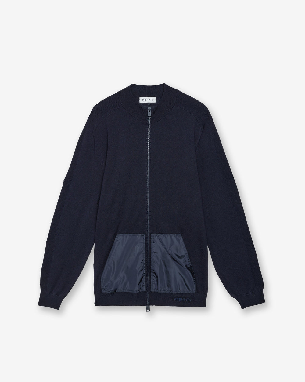 Blue Full-Zip Wool Sweater