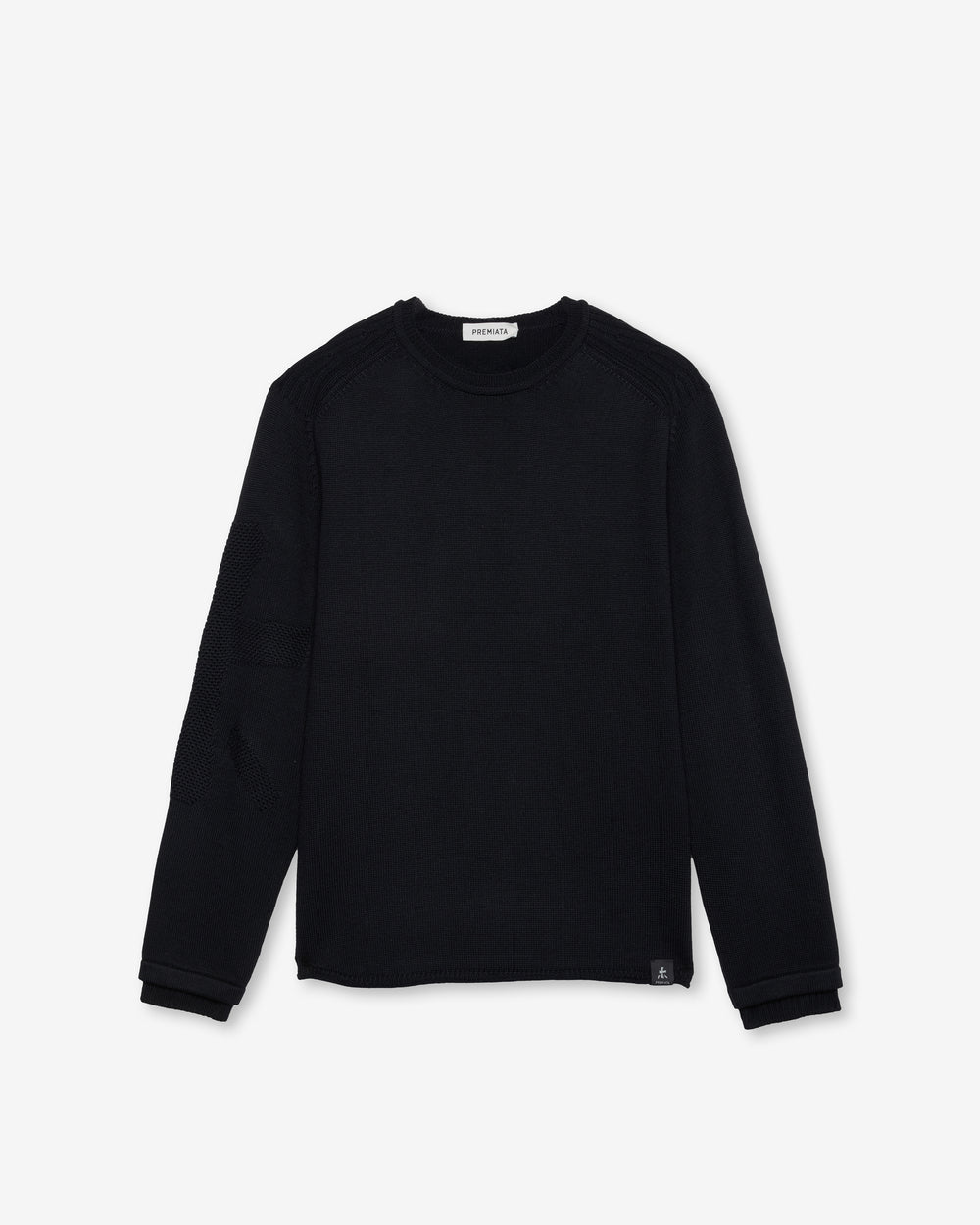 Black Crew-Neck Knit Sweater