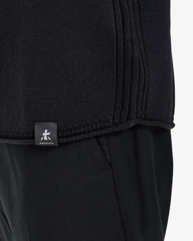 Black Crew-Neck Knit Sweater