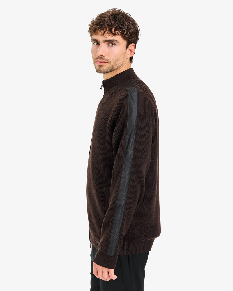 Brown Full-Zip Sweater