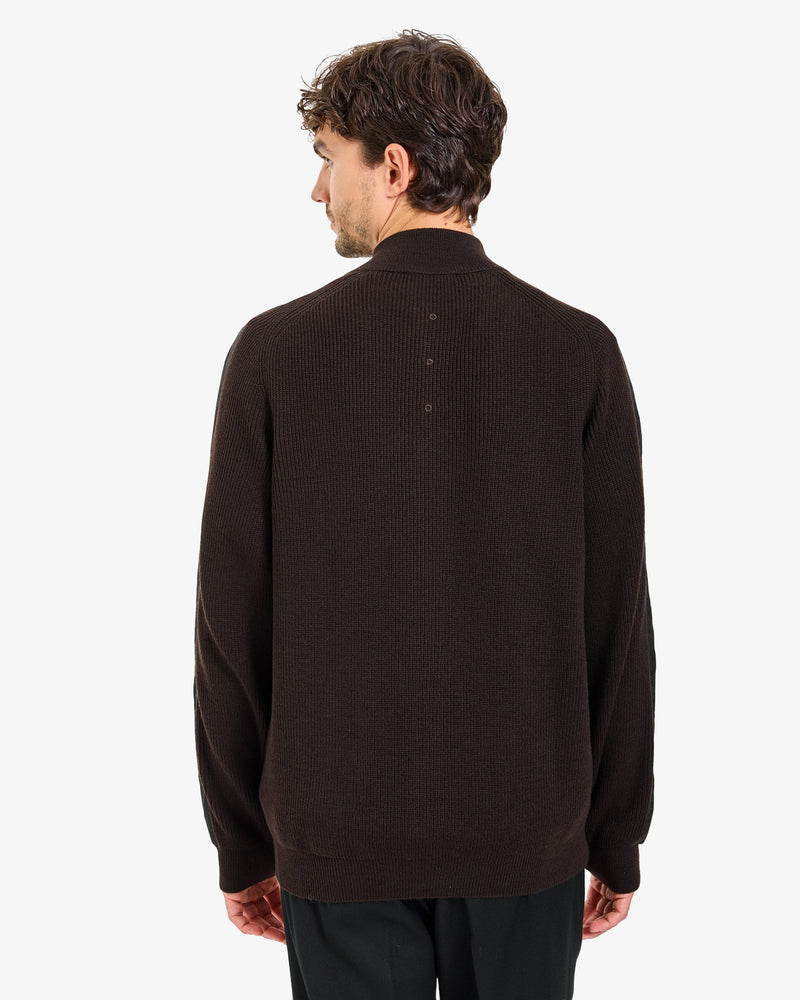 Brown Full-Zip Sweater