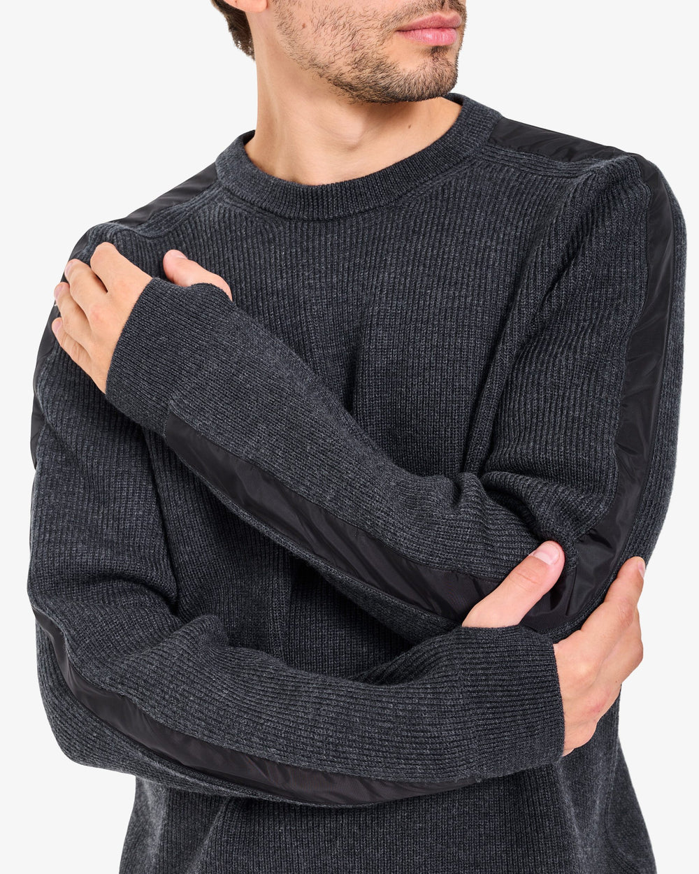 Anthracite Wool Crew Neck Sweater