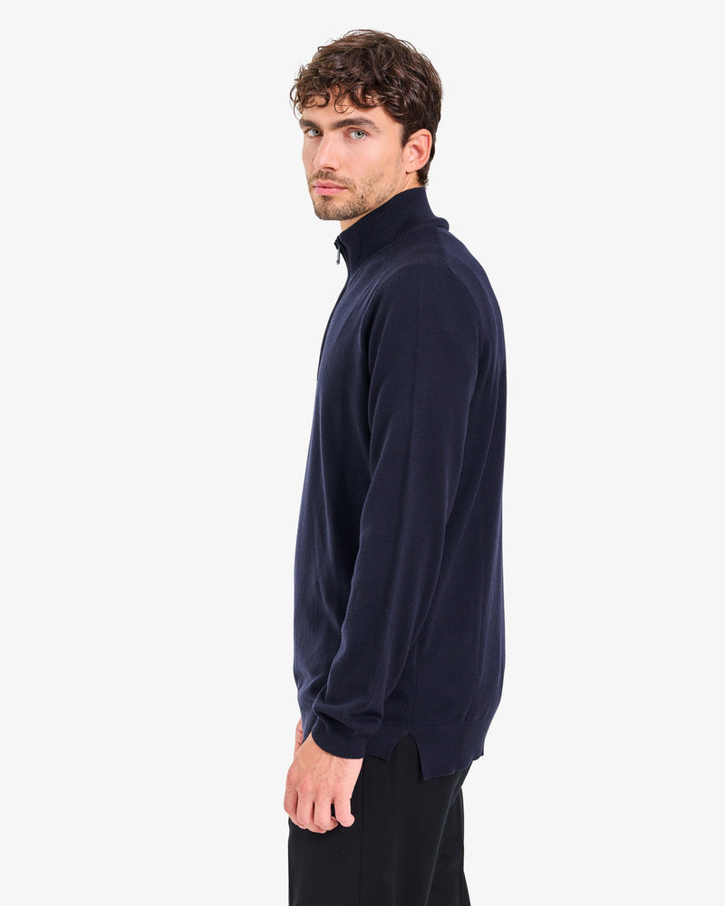 Dark Blue Half-Zip Sweater