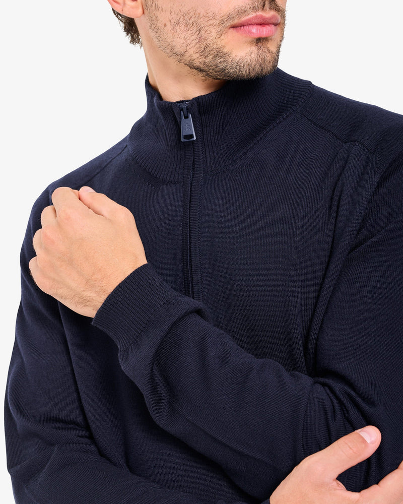 Dark Blue Half-Zip Sweater