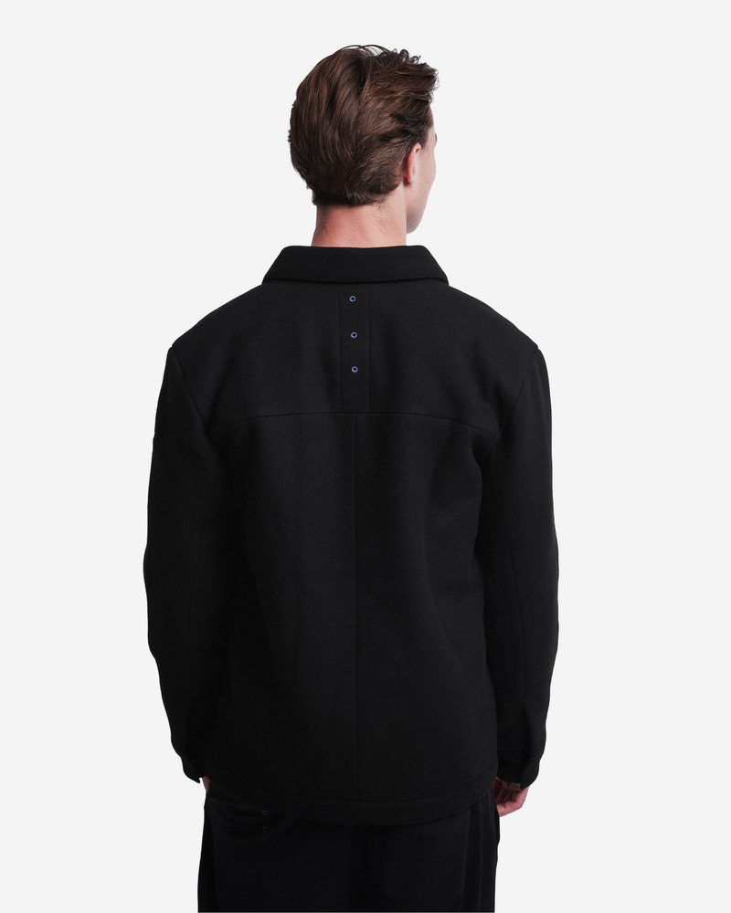 Giacca Overshirt Black in panno