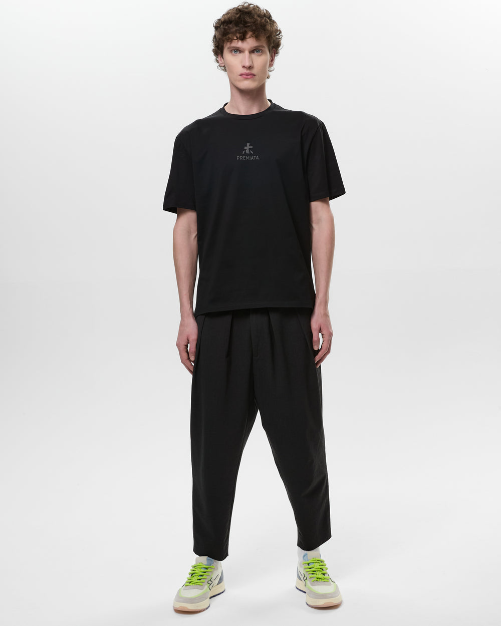 Black jersey T-shirt with logo